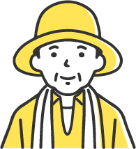 麦わら帽子をかぶった生産者のイラスト